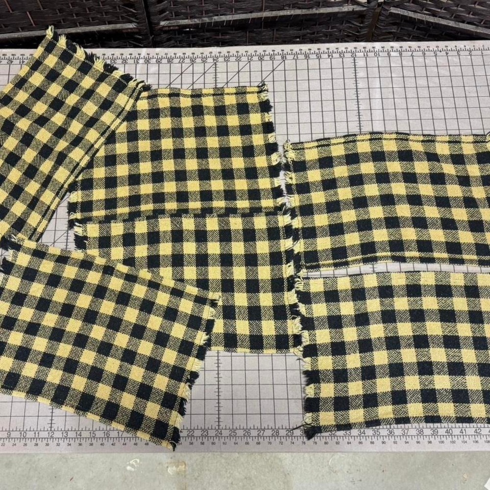 Buffalo Check Farmhouse Placemats | Yellow and Black Table Decor